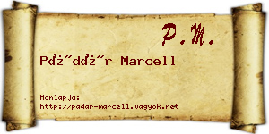 Pádár Marcell névjegykártya